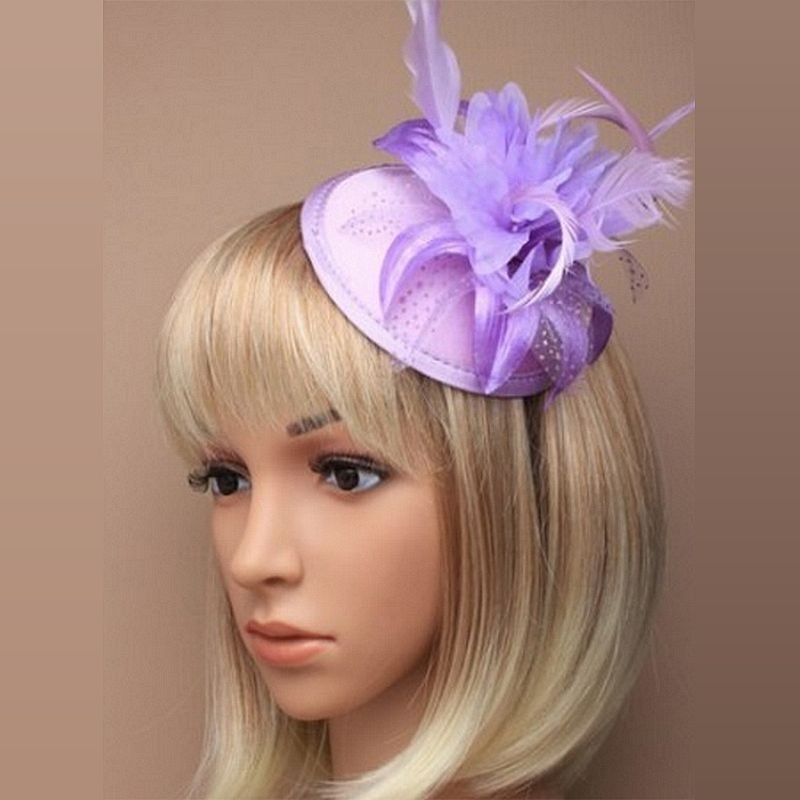 Modèle Purple Mariage Cérémonie Soirée Mini Chapeaux Bibi Broche  Violet 