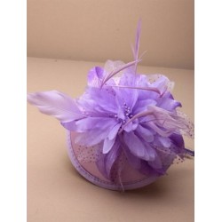 Bibi chapeau mariage mauve lilas