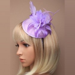 Bibi chapeau mariage mauve lilas