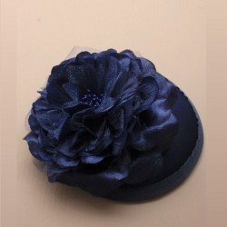 Bibi chapeau de mariage bleu marine