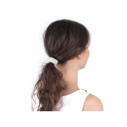 Elastique à cheveux avec perles ivoires