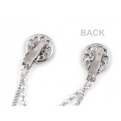 Double clip broche strass et perles