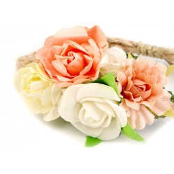 Bracelet champêtre corde et fleurs