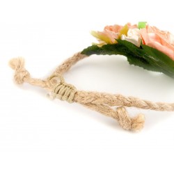 Bracelet champêtre corde et fleurs