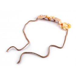Headband cordon cuir et fleurs / Accessoire de coiffure mariage champêtre