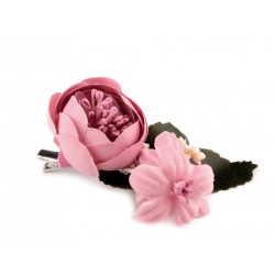Pince cheveux ornée de fleurs roses