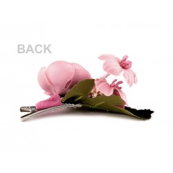 Pince cheveux ornée de fleurs roses