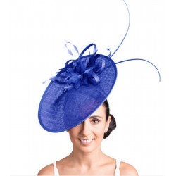 Chapeau de mariage fleur bleu royal