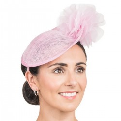 Bibi mariage et fleur rose/ Chapeau mariage ou cérémonie, accessoire de coiffure