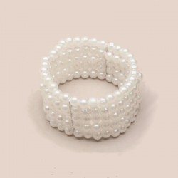 Bracelet 5 rangs perles ivoires