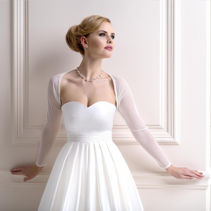 Bolero de mariage en voile manche longues, boléro de mariée transparent et  extensible, veste gilet stretch