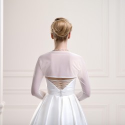 Bolero de mariage en voile manche longues, boléro de mariée transparent et  extensible, veste gilet stretch