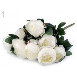 Bouquet de fleurs mariage Blanc crème / Fleurs en tissu, pivoines artificielles, décoration fleurs mariage