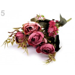 Bouquet de fleurs mariage rouge clair / Fleurs en tissu, renoncules artificielles, fleurs mariée