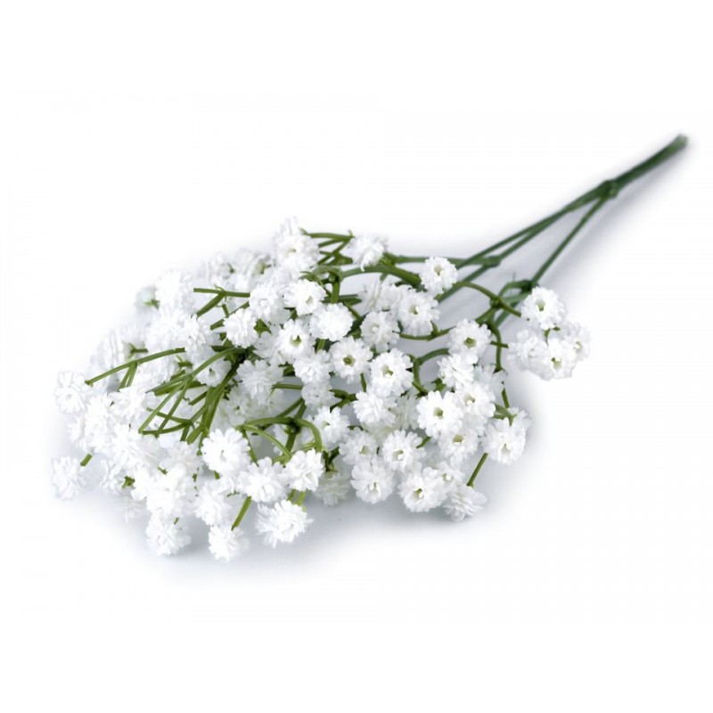 Branche de gypsophile blanc 31 cm / fleurs mariage, fleurs pour couronnes