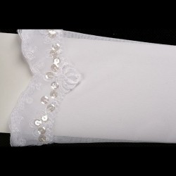 Gants mitaines de mariée voile stretch, perles et sequins 