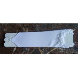 Gants mariage satin fleurs organza 