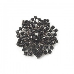 Broche cristaux noirs 55mm 