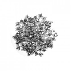 Broche cristaux gris 55mm 